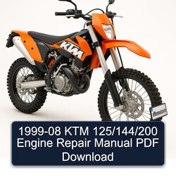 1999-2008 KTM 125 /144/200 Engine Service Repair Workshop Manual PDF