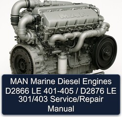 MAN Marine Diesel Engines D2866 LE 401-405 / D2876 301/403 Service Repair Workshop Manual PDF