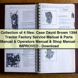Collection: Case David Brown 1394 Tractor , Parts, Operator Shop Service Repair Workshop Manual PDF