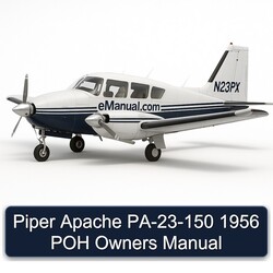 1956 Piper Apache Pa-23-150 POH Owners Owner's Manual PDF