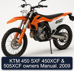 2009 KTM 450 SXF 450XCF 505XCF Owners Owner's Manual PDF