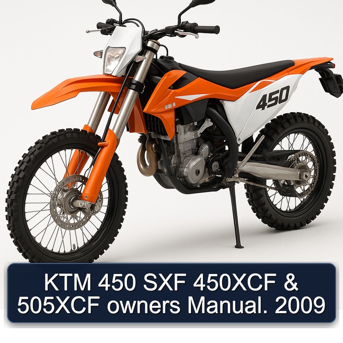 2009 KTM 450 SXF 450XCF 505XCF Owners Owner's Manual PDF