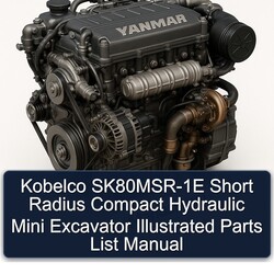 Kobelco Sk80msr-1e Short Radius Compact Hydraulic Mini Excavator Illustrated Parts Catalog PDF