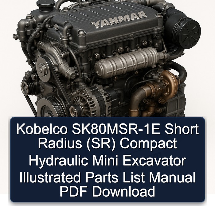 Kobelco Sk80msr-1e Short Radius (SR) Compact Hydraulic Mini Excavator Illustrated Parts Catalog PDF