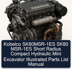 Kobelco Sk80msr-1es SK80 MSR-1ES Short Radius Compact Hydraulic Mini Excavator Illustrated Parts Catalog PDF