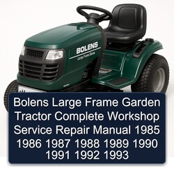 1985-1993 Bolens Large Frame Garden Tractor Service Repair Workshop Manual PDF