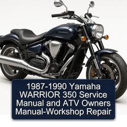 1987-1990 Yamaha Warrior 350 ATV Owners Owner's Manual PDF
