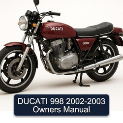 2002-2003 Ducati 998 Owners Owner's Manual PDF