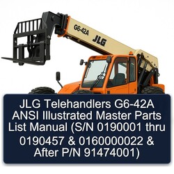 JLG Telehandlers G6-42A Ansi Illustrated Master (s/n 0190001 Thru 0190457 0160000022 After P/n 91474001) Parts Catalog PDF