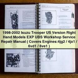 1998-2002 Isuzu Engines Manuals Trooper US Version Right Hand Models EXP UBS Service Repair Workshop Manual PDF