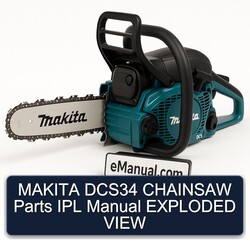 Makita DCS34 Chainsaw Parts IPL Exploded View Service Repair Workshop Manual PDF