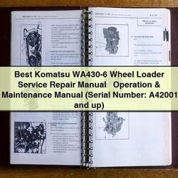 Best Komatsu WA430-6 Wheel Loader Operation (serial Number: A42001 Up) Service Repair Workshop Manual PDF