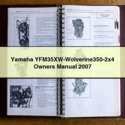 2007 Liquid Chillers Carrier Yamaha Yfm35xw-wolverine350-2x4 Owners Owner's Manual PDF