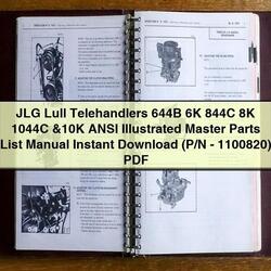 JLG Lull Telehandlers 644B 6K 844C 8K 1044C 10K Ansi Illustrated Master (p/n-1100820) Parts Catalog PDF