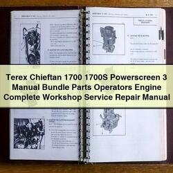 Terex Chieftan 1700 1700S Powerscreen 3 Bundle Parts Operators Engine Service Repair Workshop Manual PDF