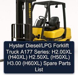 Hyster Diesel/lpg Forklift Truck A177 Series: H2.00xl (H40XL) H2.50xl (H50XL) H3.00 (H60XL) Spare Parts Catalog PDF