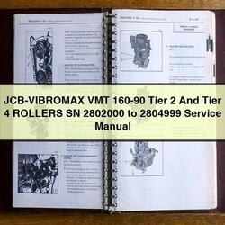 Jcb-vibromax VMT 160-90 Tier 2 4 Rollers SN 2802000 2804999 Service Repair Workshop Manual PDF