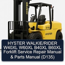 Hyster Walkie/rider W40XL W60XL B40XL B60XL Forklift Parts (D135) Catalog PDF