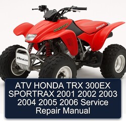 2001-2006 ATV Honda TRX 300EX Sportrax Service Repair Workshop Manual PDF
