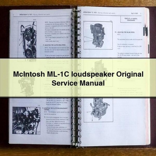 Audio Analyzers Mcintosh ML-1C Loudspeaker Original Service Repair Workshop Manual PDF
