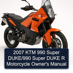 2007 KTM 990 Super Duke/ Duke R Motorcycle Owner's Manual PDF