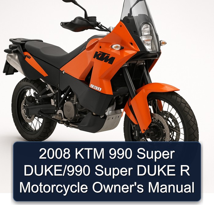 2008 KTM 990 Super Duke/ Duke R Motorcycle Owner's Manual PDF