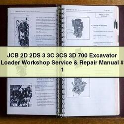 JCB 2D 2DS 3 3C 3CS 3D 700 Excavator Loader Service Repair Workshop Manual PDF