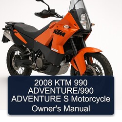 2008 KTM 990 Adventure/ Adventure S Motorcycle Owner's Manual PDF