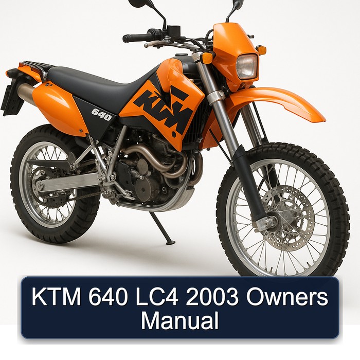 2003 KTM 640 LC4 Owners Owner's Manual PDF