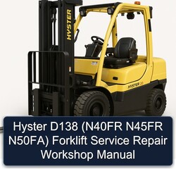 Hyster D138 (n40fr N45FR N50fa) Forklift Service Repair Workshop Manual PDF