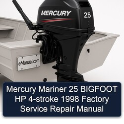1998 Mercury Mariner 25 Bigfoot HP 4-stroke Service Repair Workshop Manual PDF