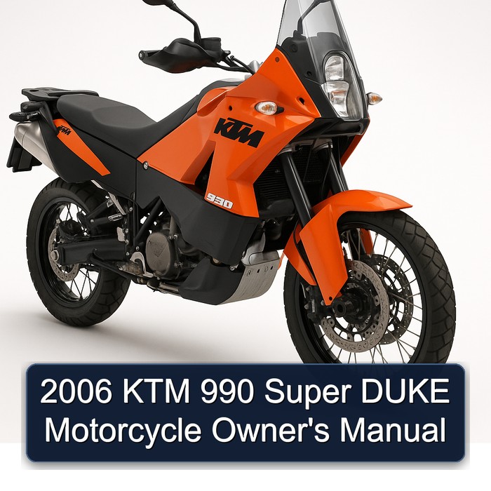 2006 KTM 990 Super Duke Motorcycle Owner's Manual PDF