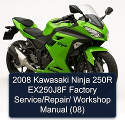 2008 Kawasaki Ninja 250R Ex250j8f / (08) Service Repair Workshop Manual PDF
