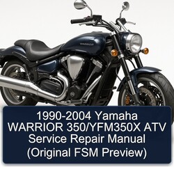 1990-2004 Yamaha Warrior 350/yfm350x ATV (original Fsm Preview) Service Repair Workshop Manual PDF