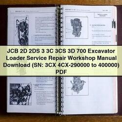 JCB 2D 2DS 3 3C 3CS 3D 700 Excavator Loader (sn: 3CX 4cx-290000 400000) Service Repair Workshop Manual PDF