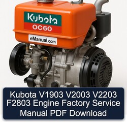 Kubota V1903 V2003 V2203 F2803 Engine Service Repair Workshop Manual PDF