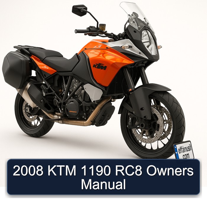 2008 KTM 1190 RC8 Owners Owner's Manual PDF