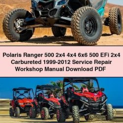 1999-2012 Polaris Ranger 500 2x4 4x4 6x6 Efi Carbureted Service Repair Workshop Manual PDF