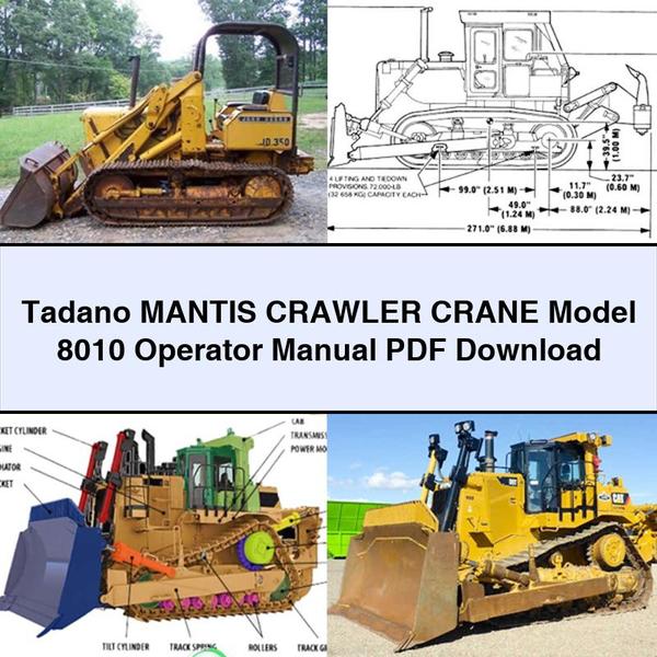 Tesla Model S Tadano Mantis Crawler Crane 8010 Operator Operator's Manual PDF