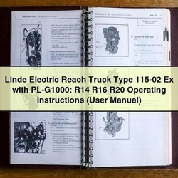 Linde Electric Reach Truck Type 115-02 EX Pl-g1000: R14 R16 R20 Operating (user ) Service Repair Workshop Manual PDF