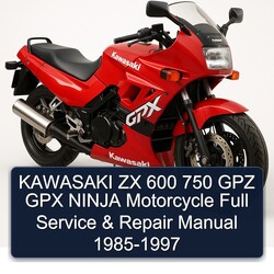 1985-1997 Kawasaki Ninja ZX 600 750 GPZ GPX Motorcycle Service Repair Workshop Manual PDF