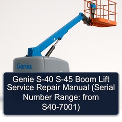 Genie S-40 S-45 Boom Lift (serial Number Range: From S40-7001) Service Repair Workshop Manual PDF