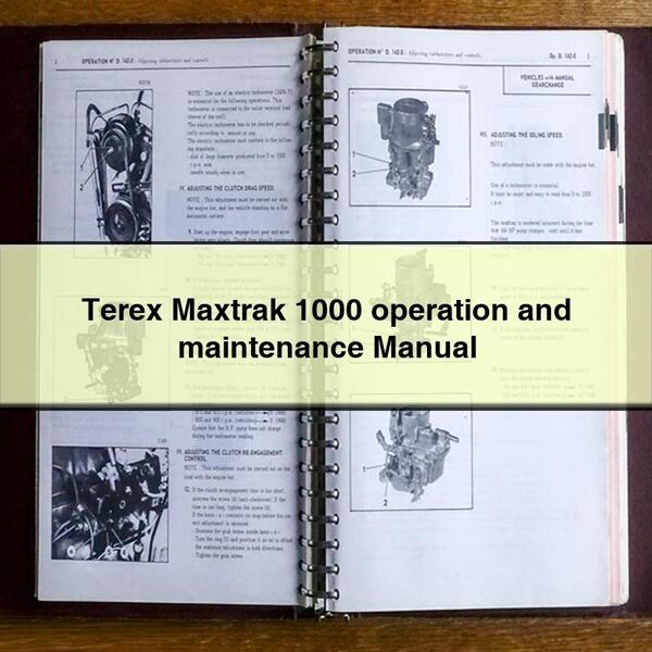 Terex Maxtrak 1000 Operation Service Repair Workshop Manual PDF