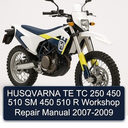2007-2009 Husqvarna TC Models TE 250 450 510 SM R Service Repair Workshop Manual PDF