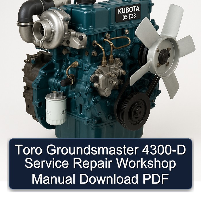 Kubota 05 E3B Toro Groundsmaster 4300-D Service Repair Workshop Manual PDF