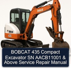 Bobcat 435 Compact Excavator SN Aacb11001 Above Service Repair Workshop Manual PDF