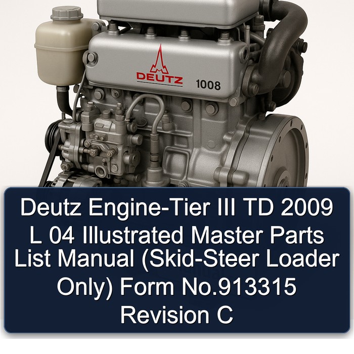2009 Deutz Engine-tier III TD L 04 Illustrated Master (skid-steer Loader Only) Form No.913315 Revision C Parts Catalog PDF