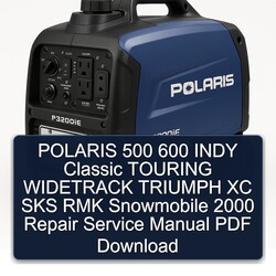 2000 Polaris 500 600 Indy Classic Touring Widetrack Triumph XC SKS RMK Snowmobile Service Repair Workshop Manual PDF