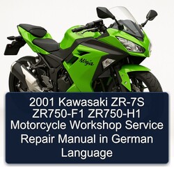2001 Kawasaki ZR-7S ZR750-F1 ZR750-H1 Motorcycle German Language Service Repair Workshop Manual PDF