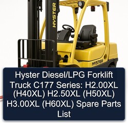 Hyster Diesel/lpg Forklift Truck C177 Series: H2.00xl (H40XL) H2.50xl (H50XL) H3.00xl (H60XL) Spare Parts Catalog PDF